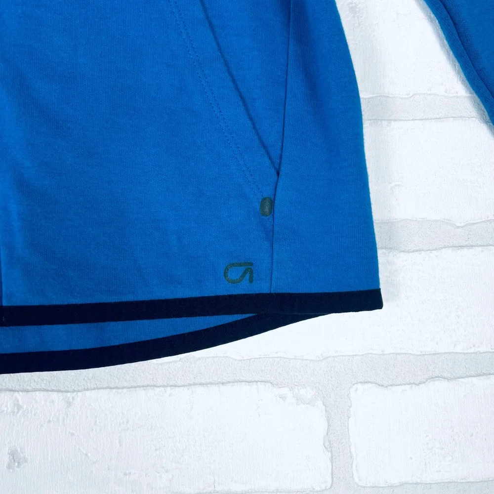 Gap Kids XL 12-13 Full Zip Hoodie Blue Athletic Hooded Sweatshirt Raglan Sleeve
